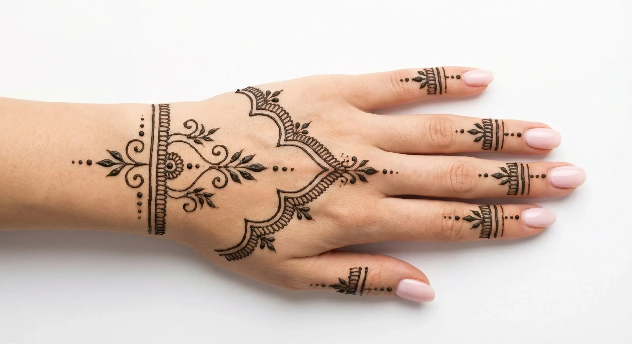 simple finger mehndi design back side