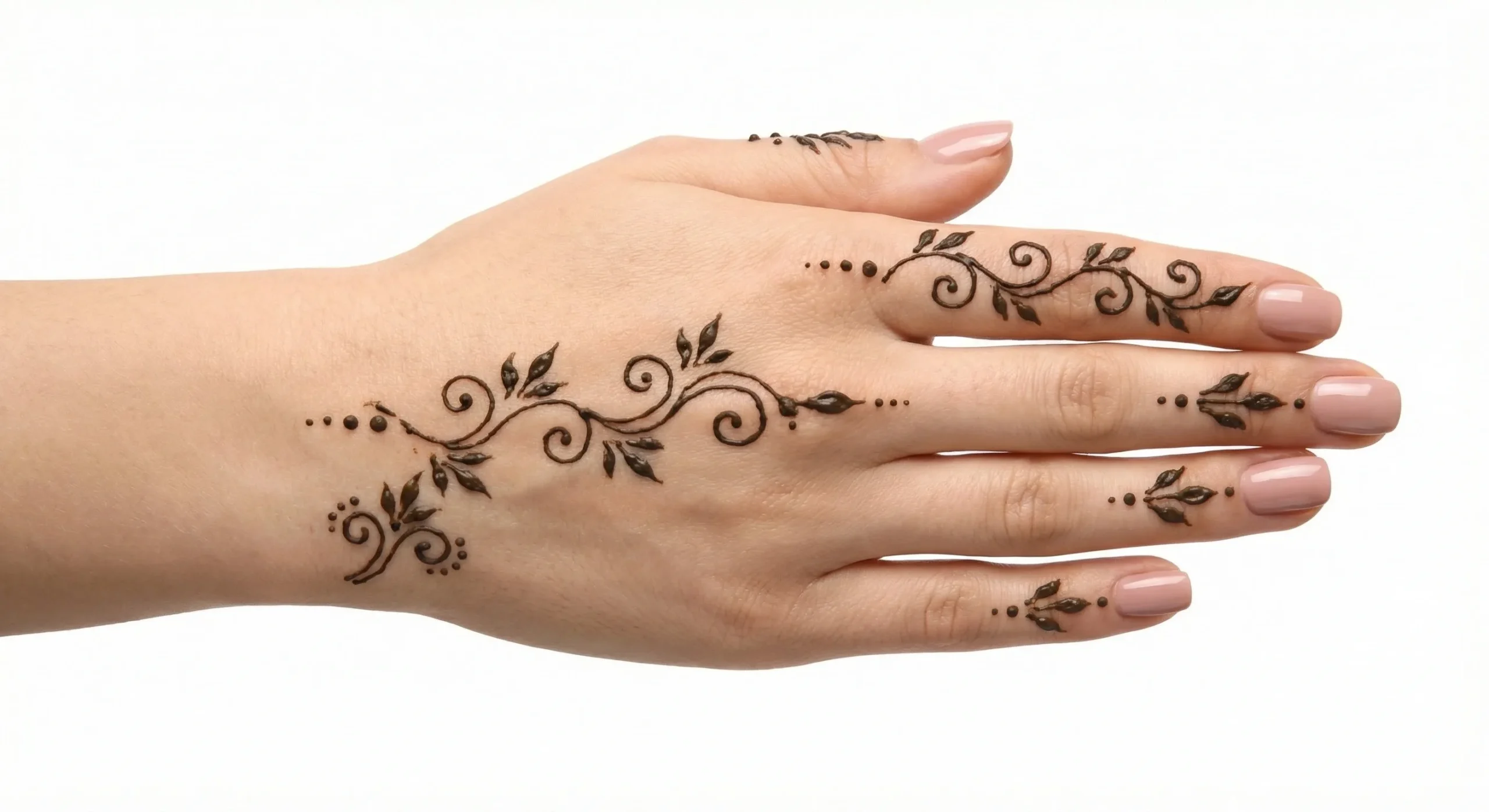 simple finger mehndi design back side