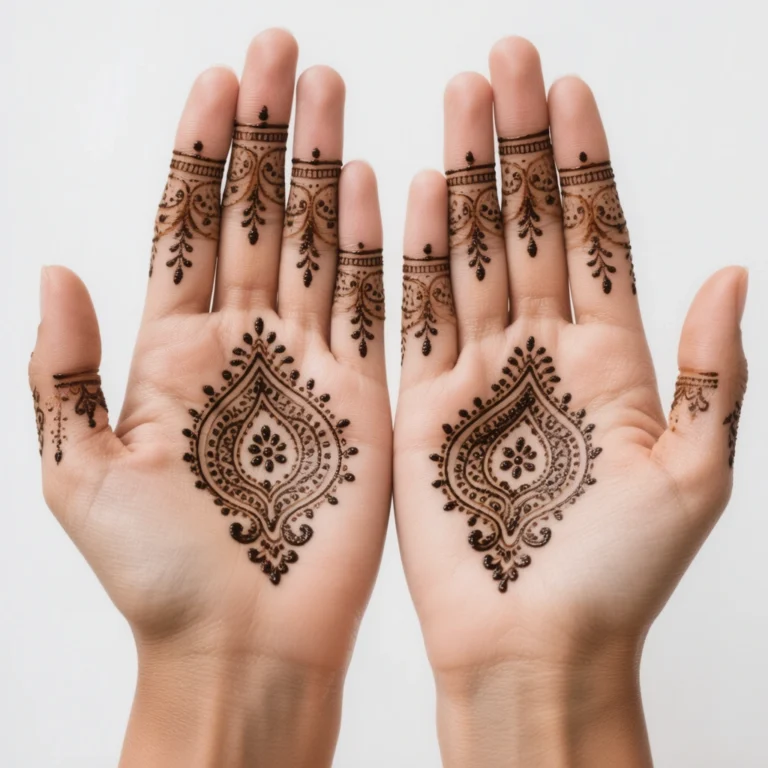 Simple Mehndi Design front Hand
