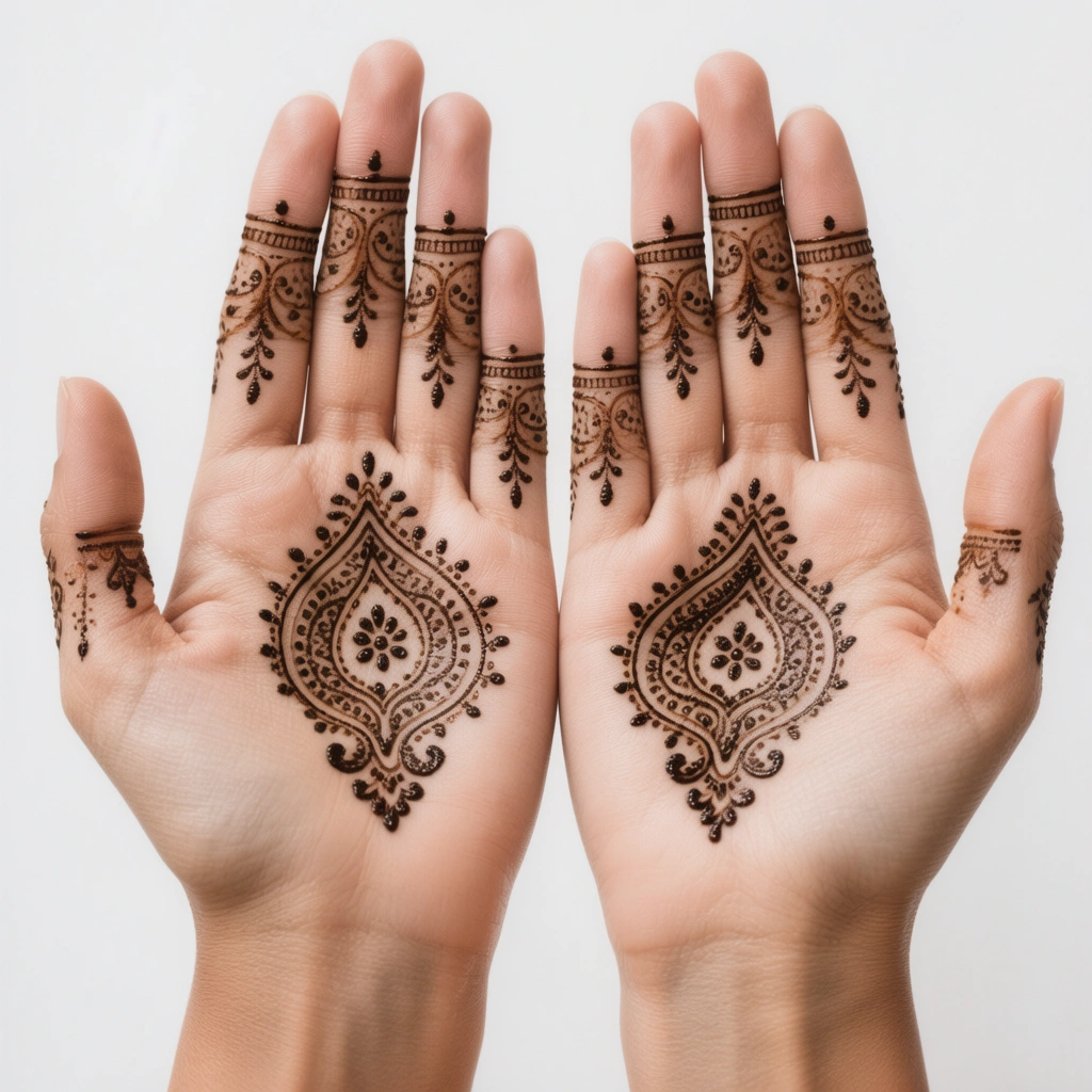 Simple Mehndi Design front Hand
