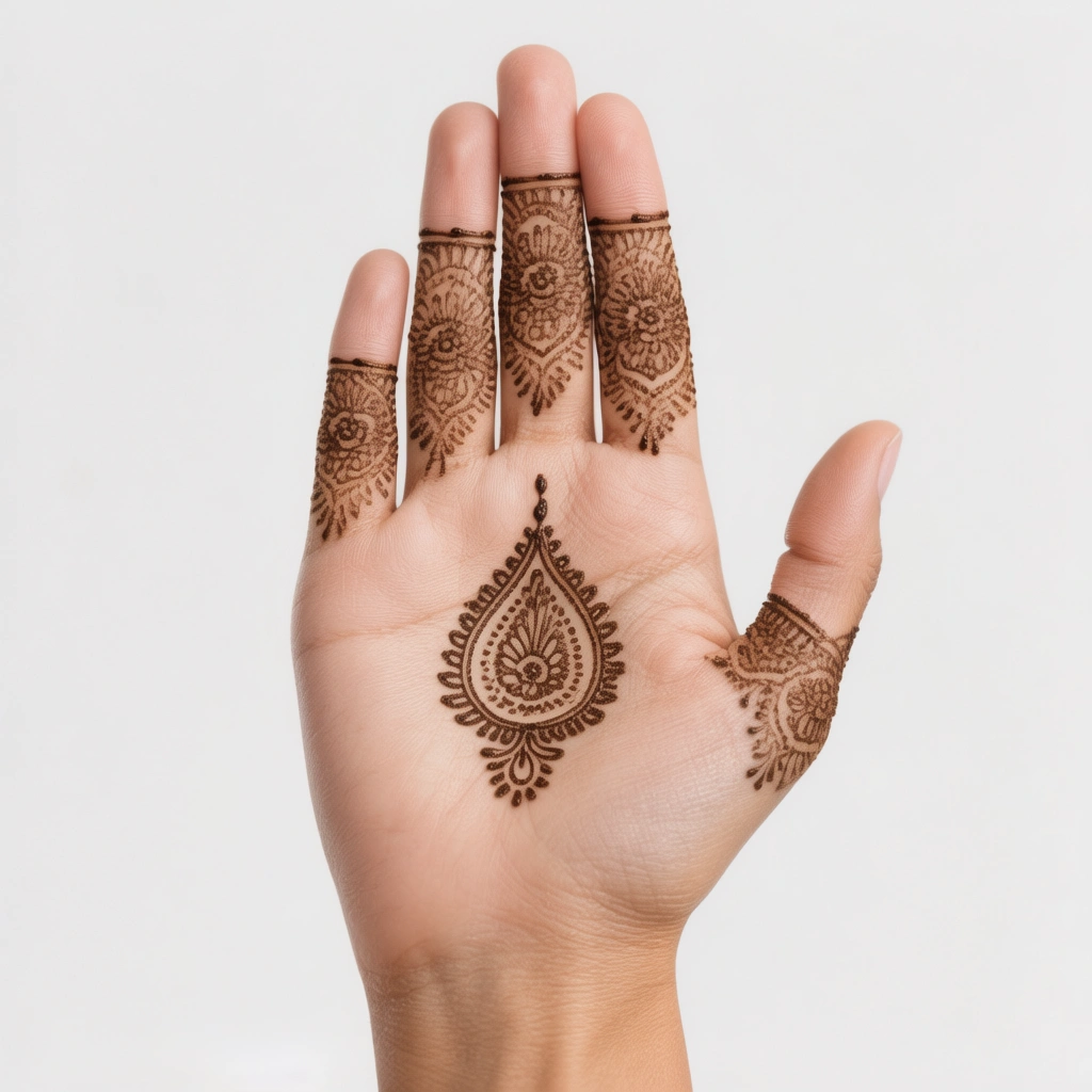 Simple Mehndi Design front Hand