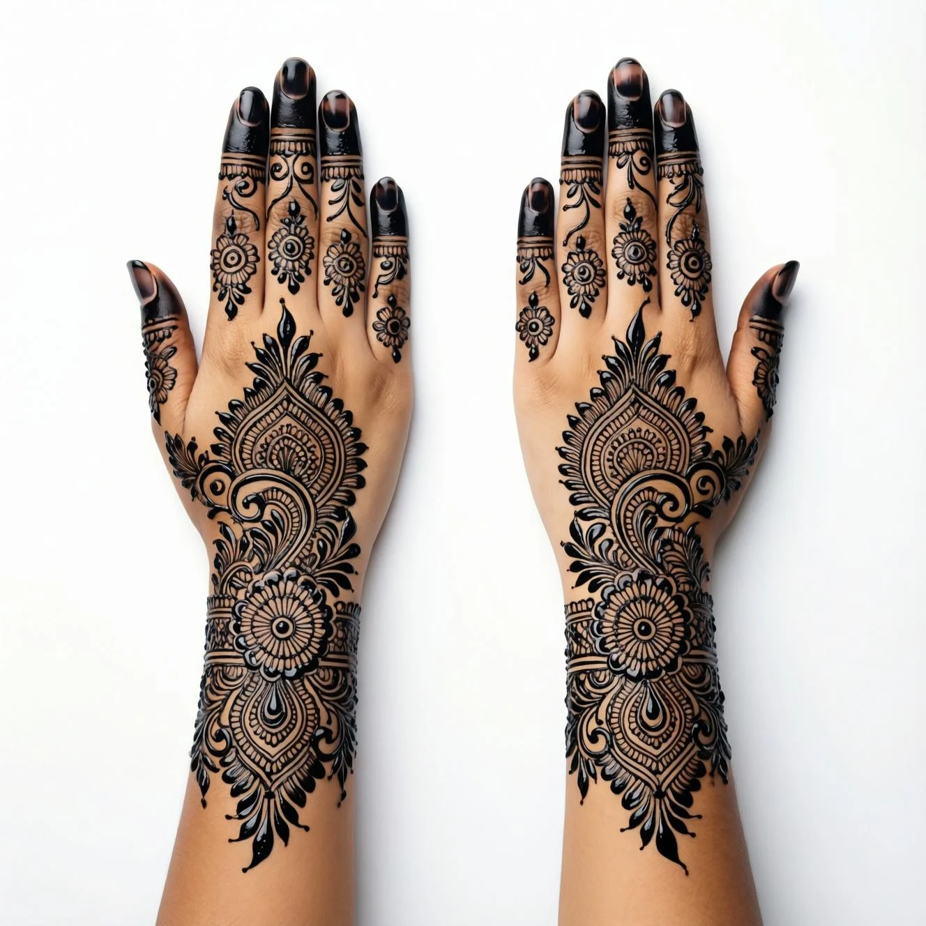 Beautiful easy Arabic mehndi design with clean and graceful henna artwork