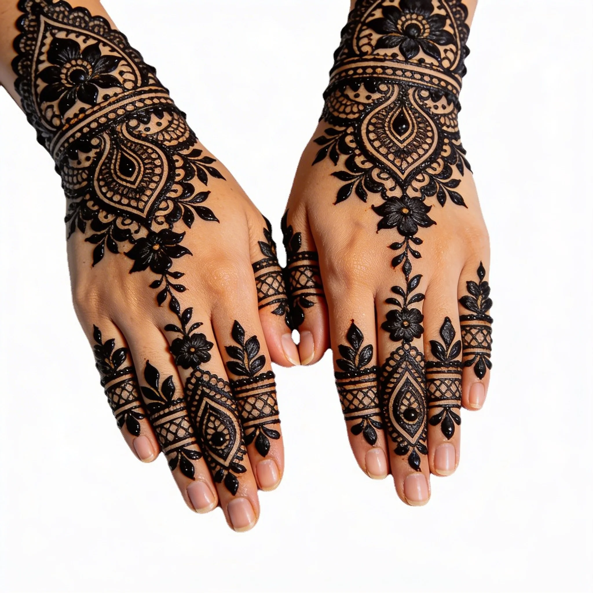 Simple Arabic mehndi design for hands with elegant floral henna patterns
