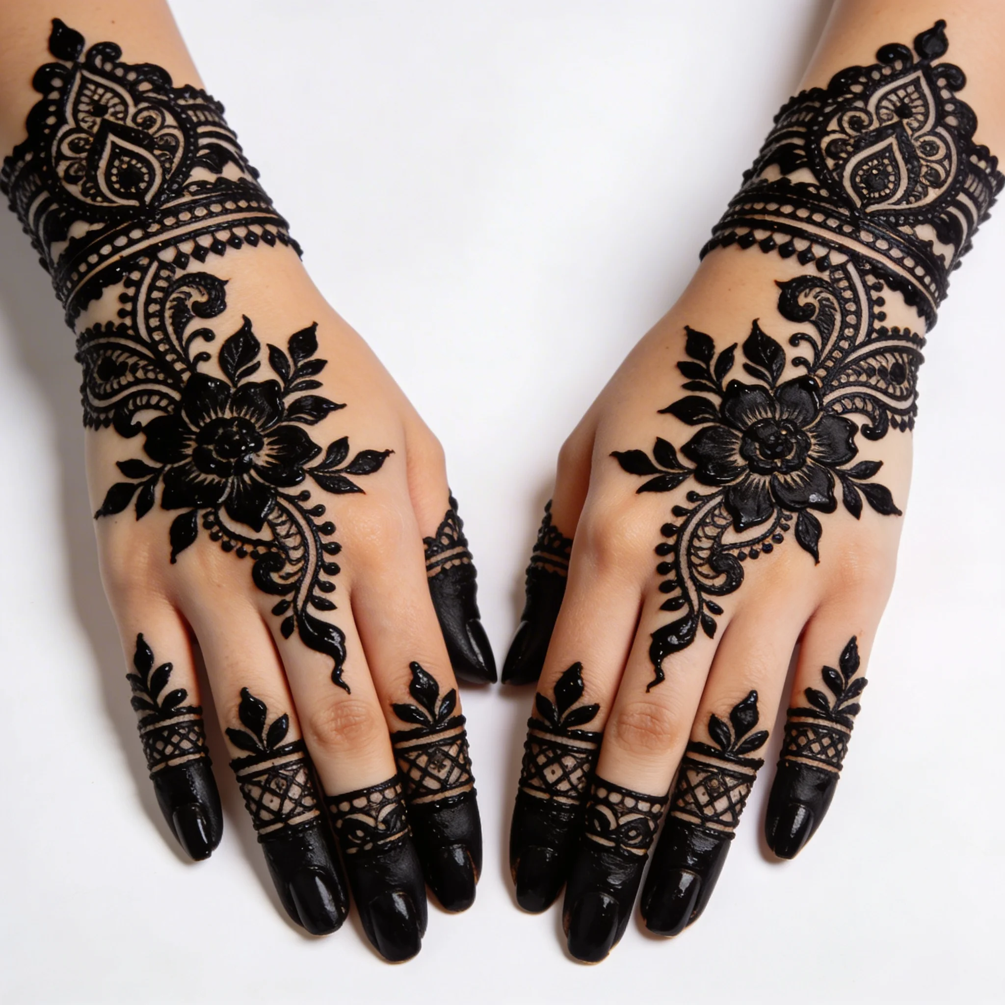 Simple floral Arabic mehndi design with elegant flower henna patterns