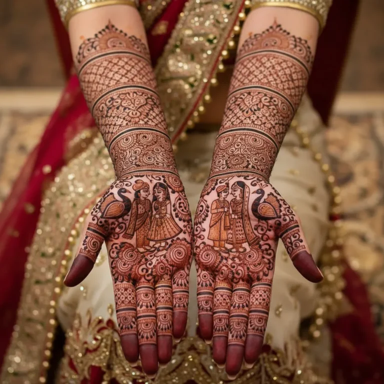 Stylish bridal mehndi design with a gorgeous wedding-inspired henna pattern