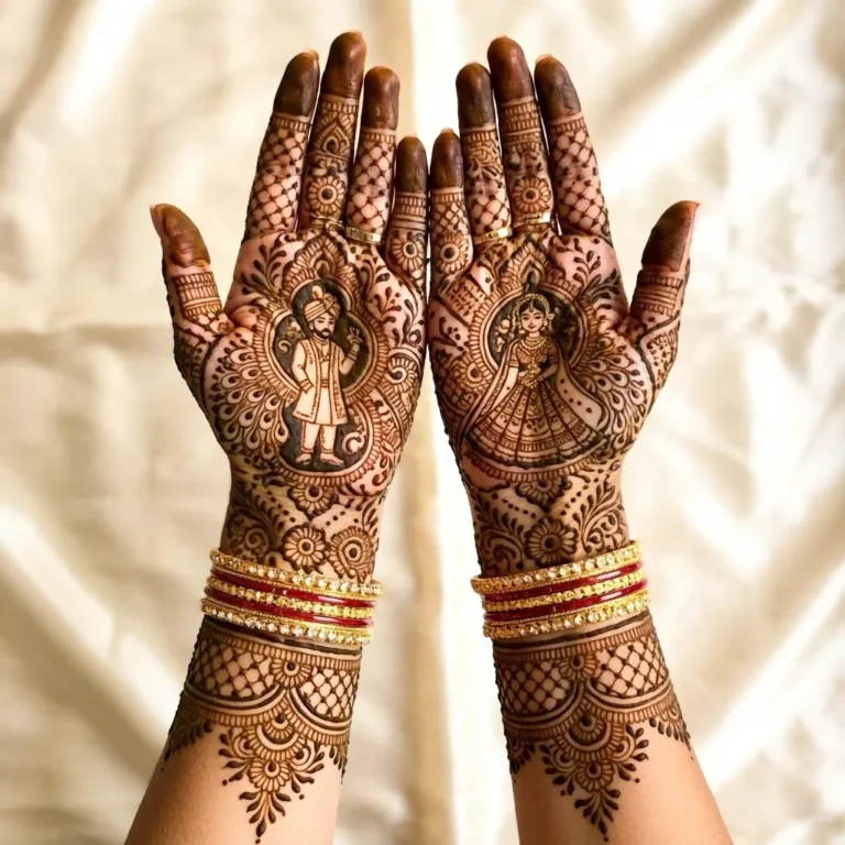 Bridal mandala pattern mehndi design with elegant circular floral henna artwork