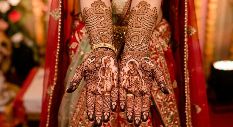 Latest modern floral bridal mehndi design with stylish flower and paisley henna patterns
