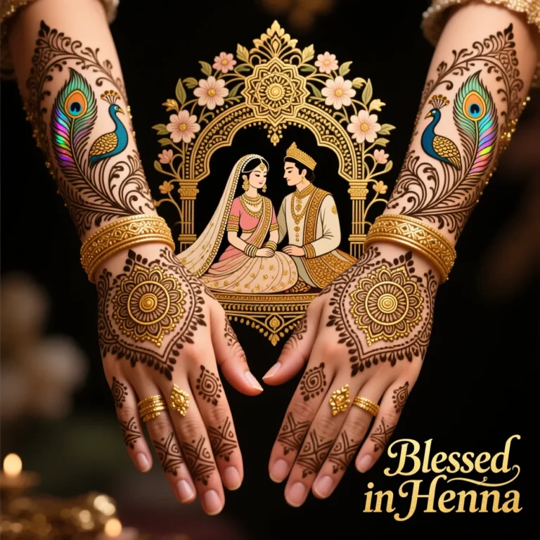 Premium bridal mehndi design with elegant floral henna patterns