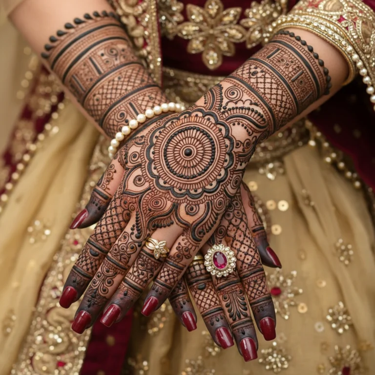 Beautiful Arabic Eid mehndi design featuring stylish traditional henna artwork