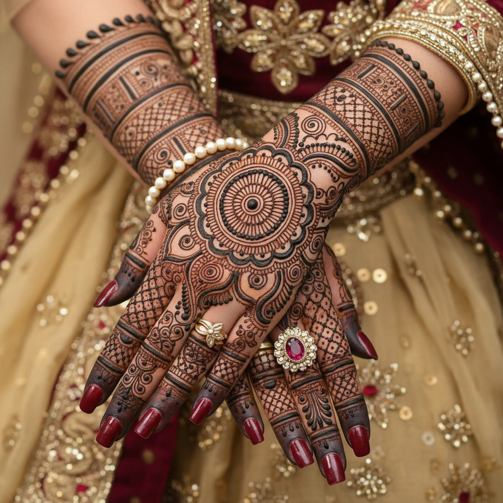 Beautiful Arabic Eid mehndi design featuring stylish traditional henna artwork