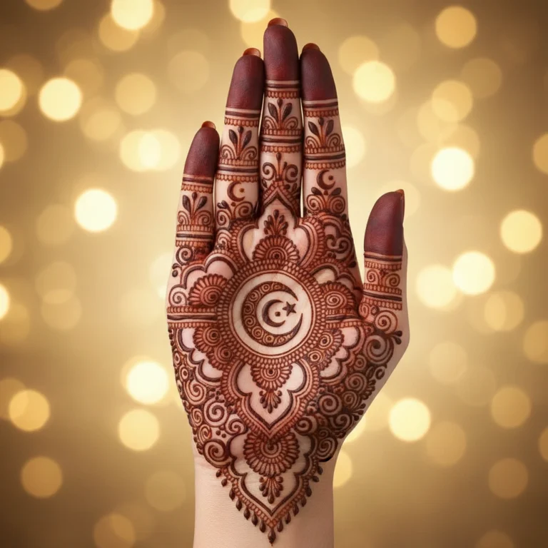 Beautiful detailed Eid mehndi design for girls with elegant floral patterns