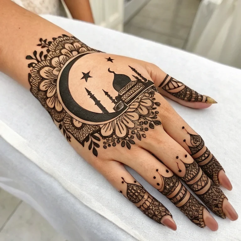Eid special mehndi design with elegant floral henna patterns