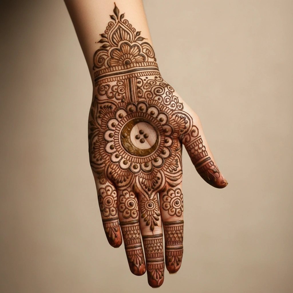 Trending Eid mehndi design with the latest decorative flower and paisley pattern