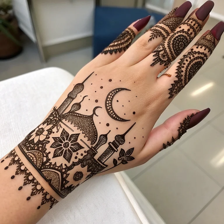 Trending Eid mehndi design with elegant floral henna patterns