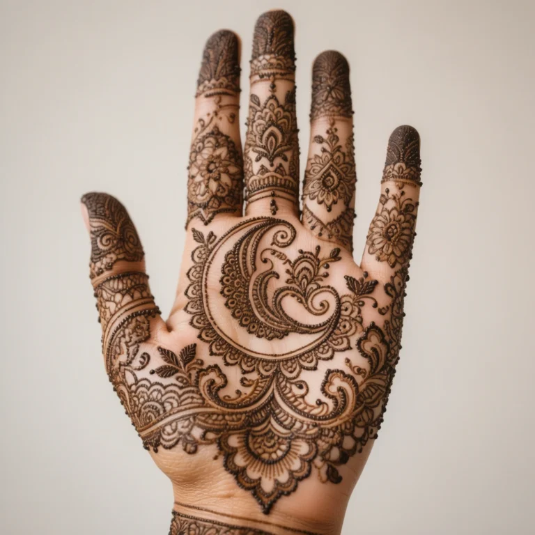 Beautiful Eid unique pattern mehndi design featuring intricate floral henna artwork