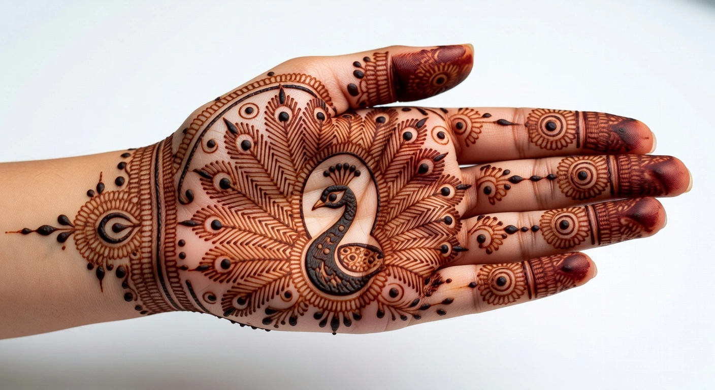 Beautiful front hand mehndi design for college girls featuring stylish henna artwork
