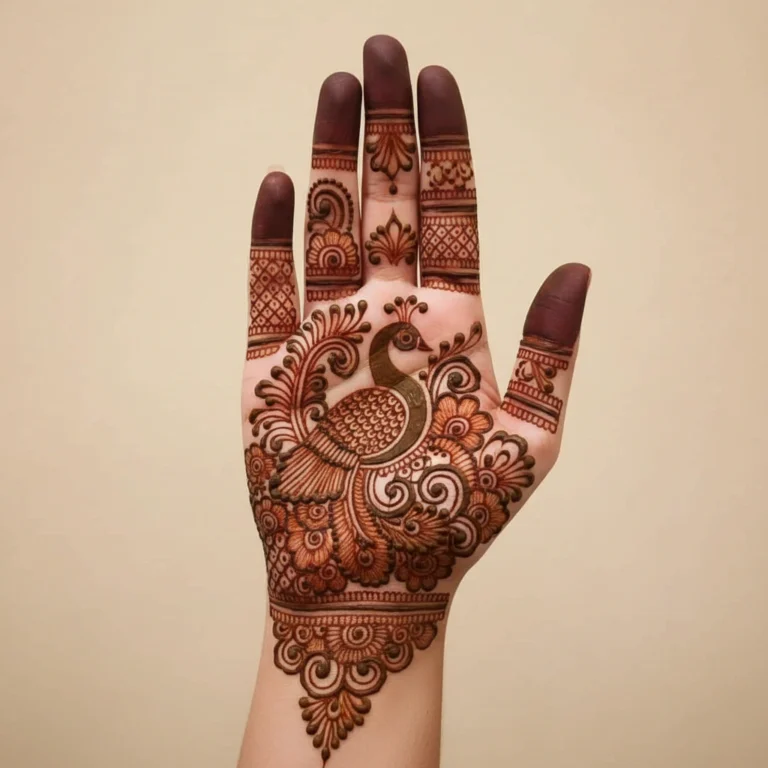 New front hand mehndi design with elegant floral henna patterns