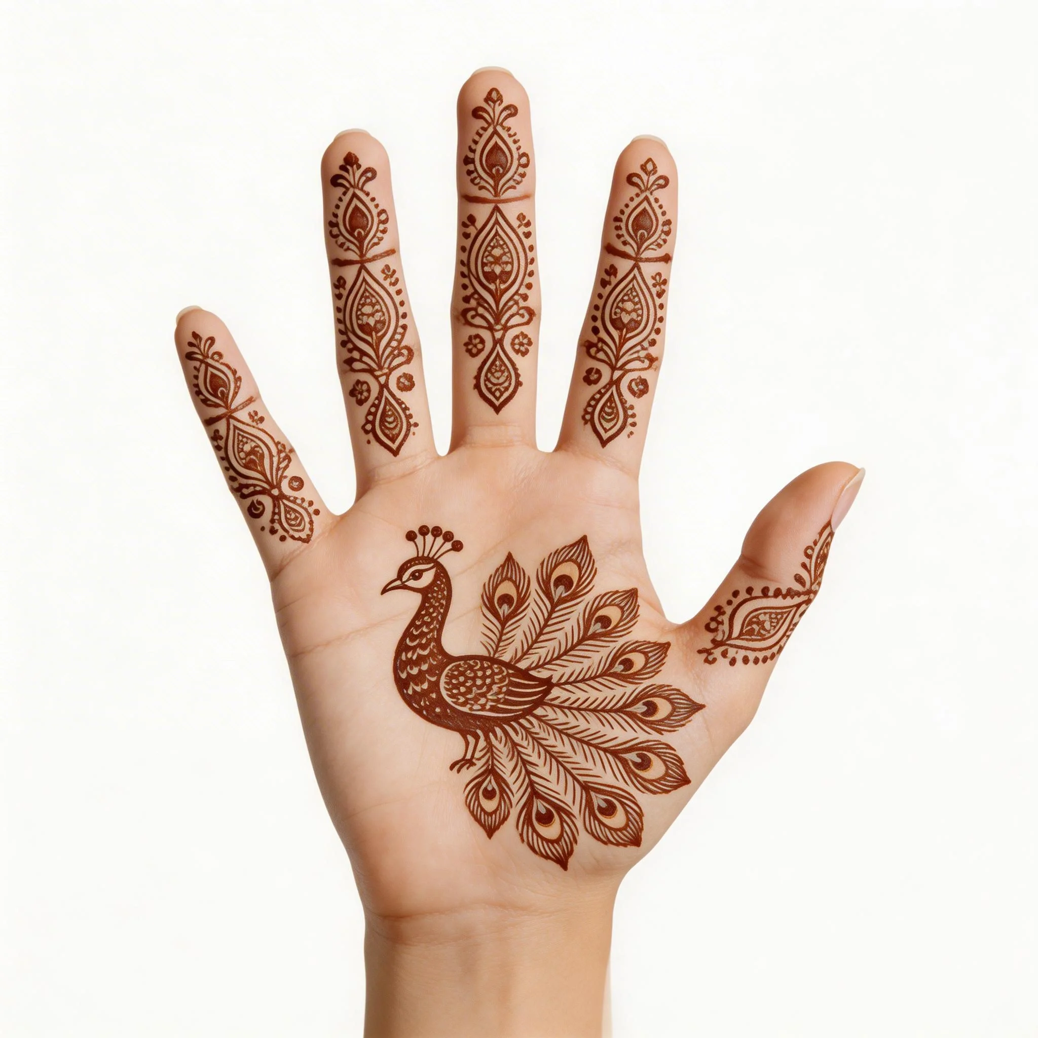 Beautiful front hand mehndi design with elegant floral and intricate henna patterns