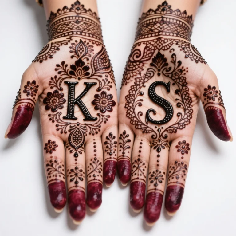 Beautiful Karwa Chauth mehndi design for 2026 featuring elegant floral artwork