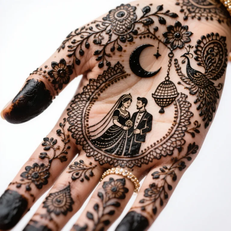 Top pattern Karwa Chauth mehndi design with elegant floral henna artwork