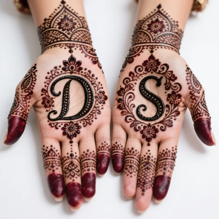 Trendy pattern Karwa Chauth mehndi design with elegant floral henna artwork