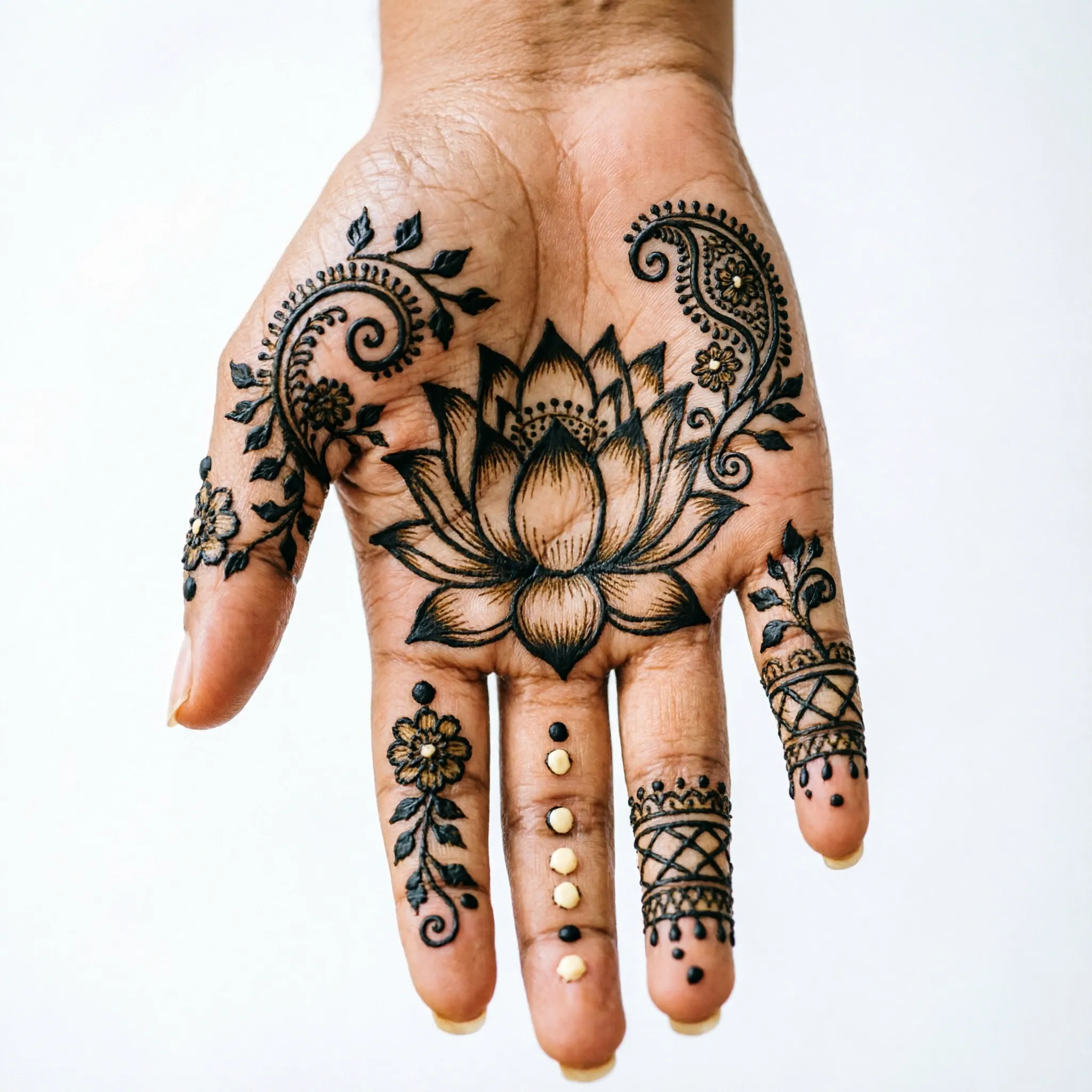 Latest exclusive hand mehndi design with elegant floral henna patterns