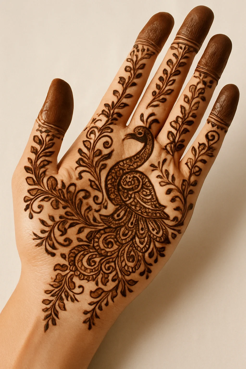 Elegant new front hand mehndi design with beautiful floral henna patterns