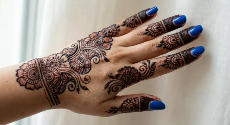 New full hand floral mehndi design with elegant flower henna patterns