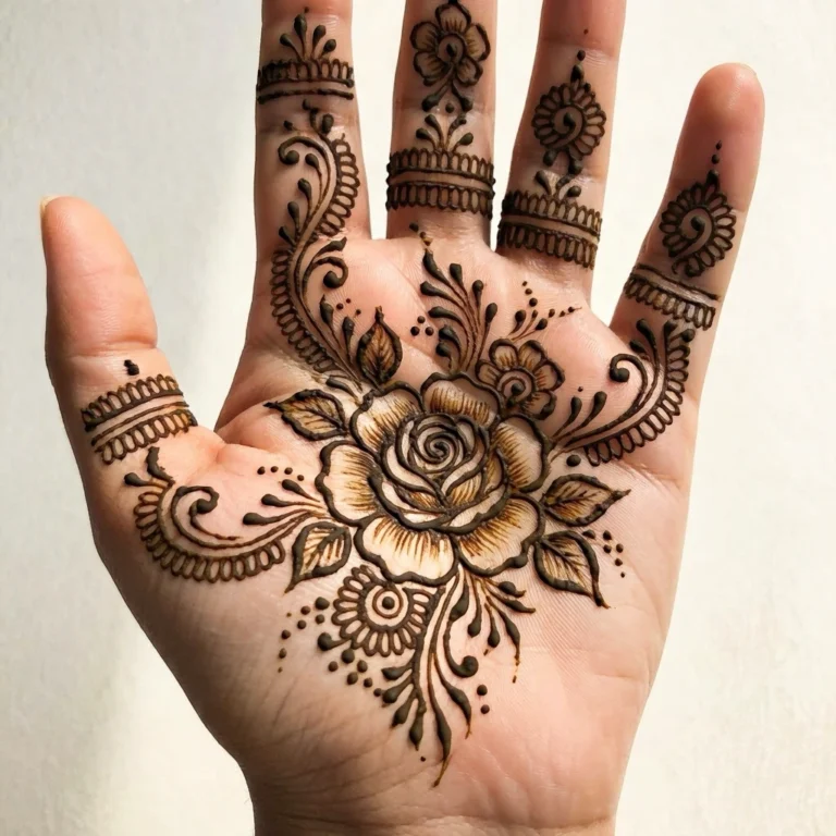 New girls special mehndi design with elegant floral henna patterns