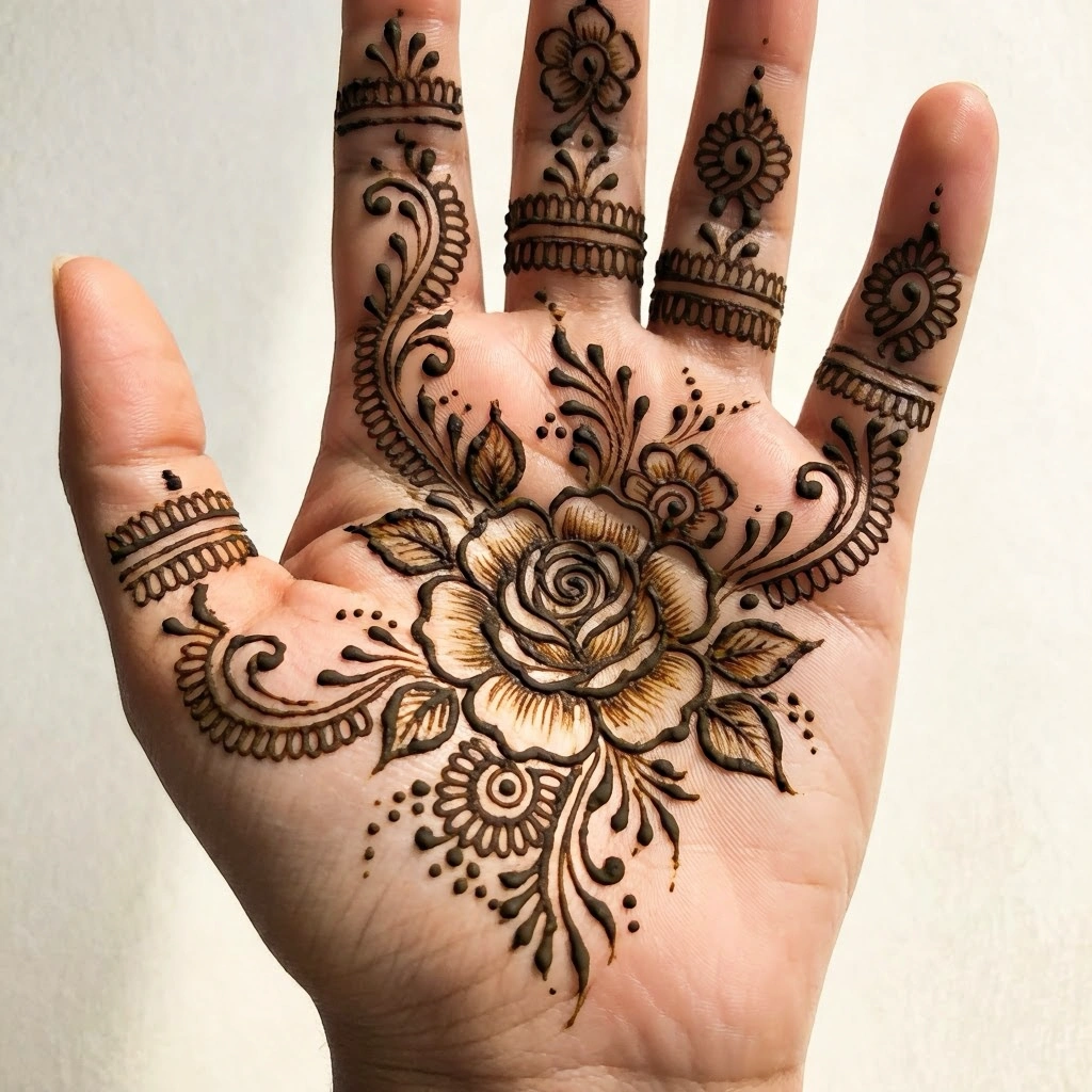 New girls special mehndi design with elegant floral henna patterns