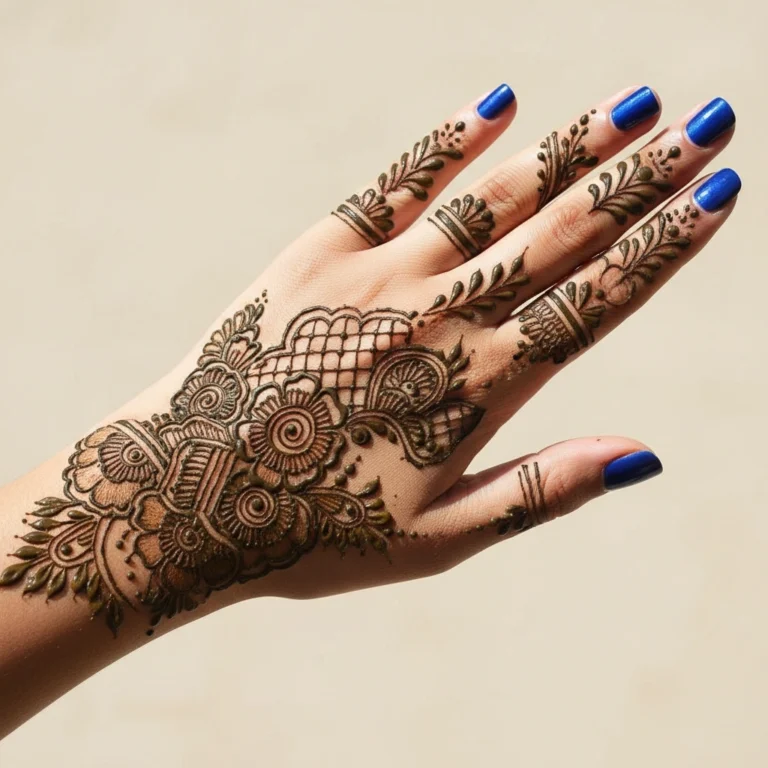 Latest new mehndi design with elegant floral henna patterns
