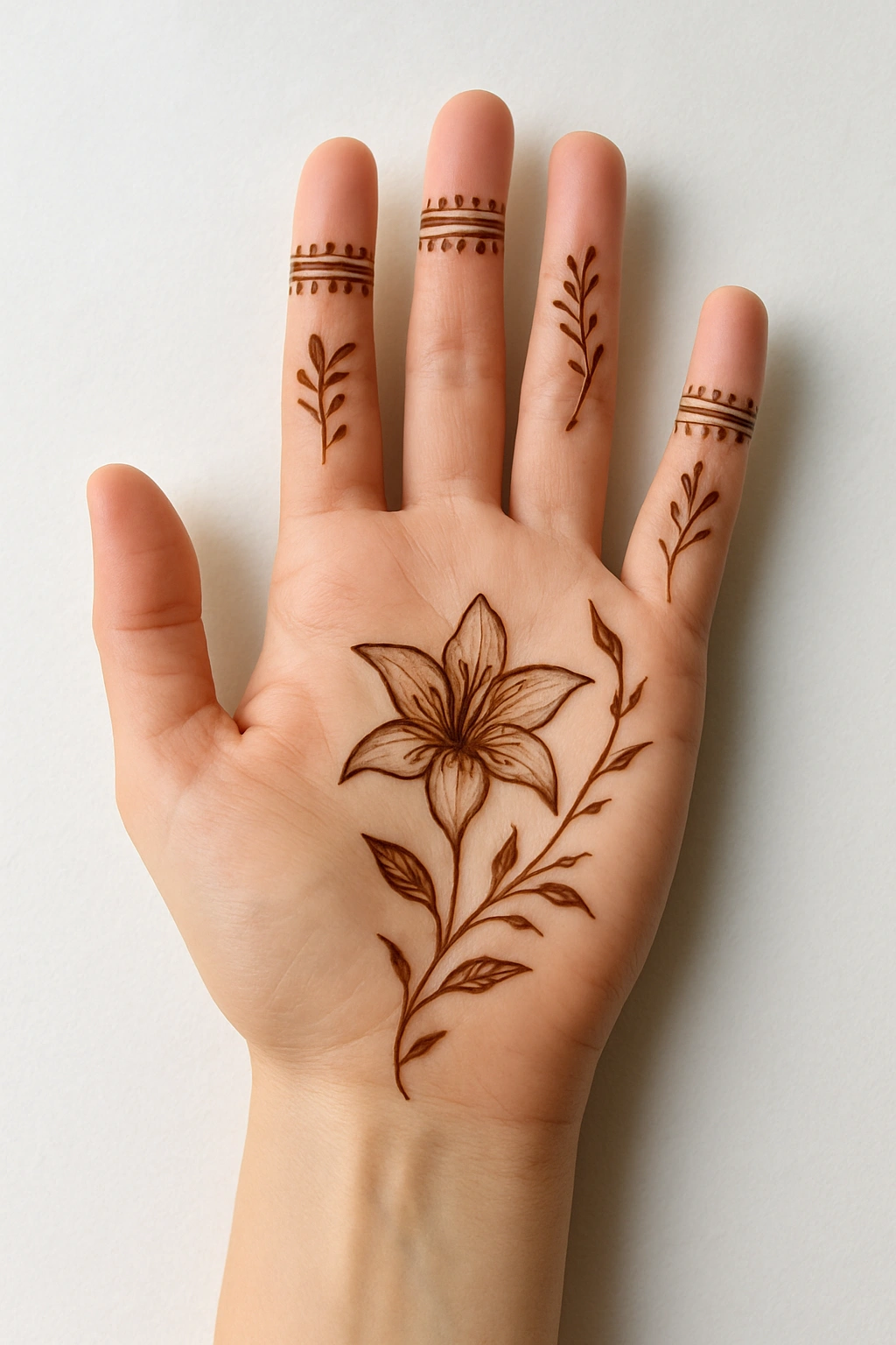 New simple pattern mehndi design with elegant floral henna artwork
