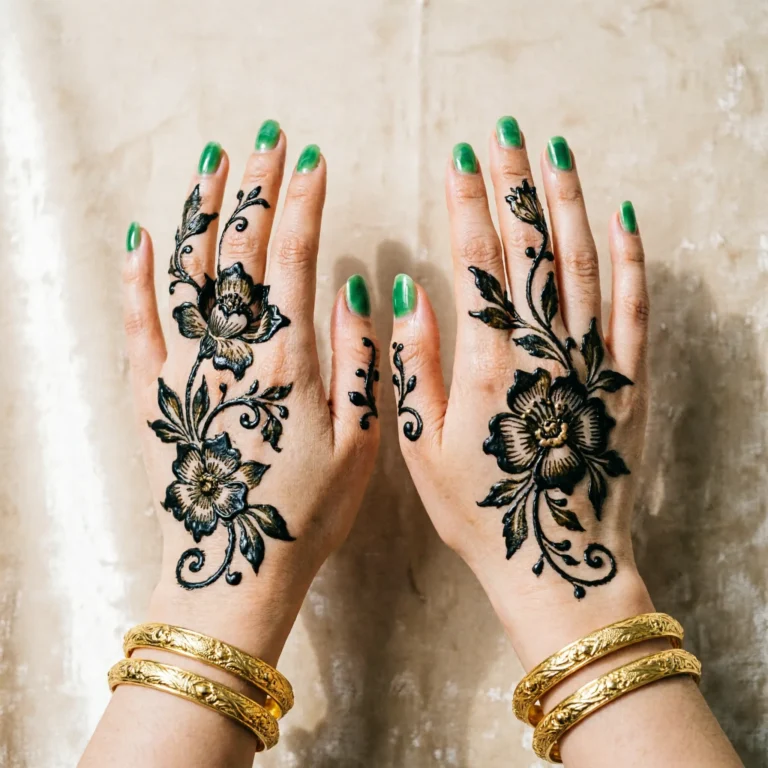 New stylish pattern mehndi design with elegant floral henna artwork