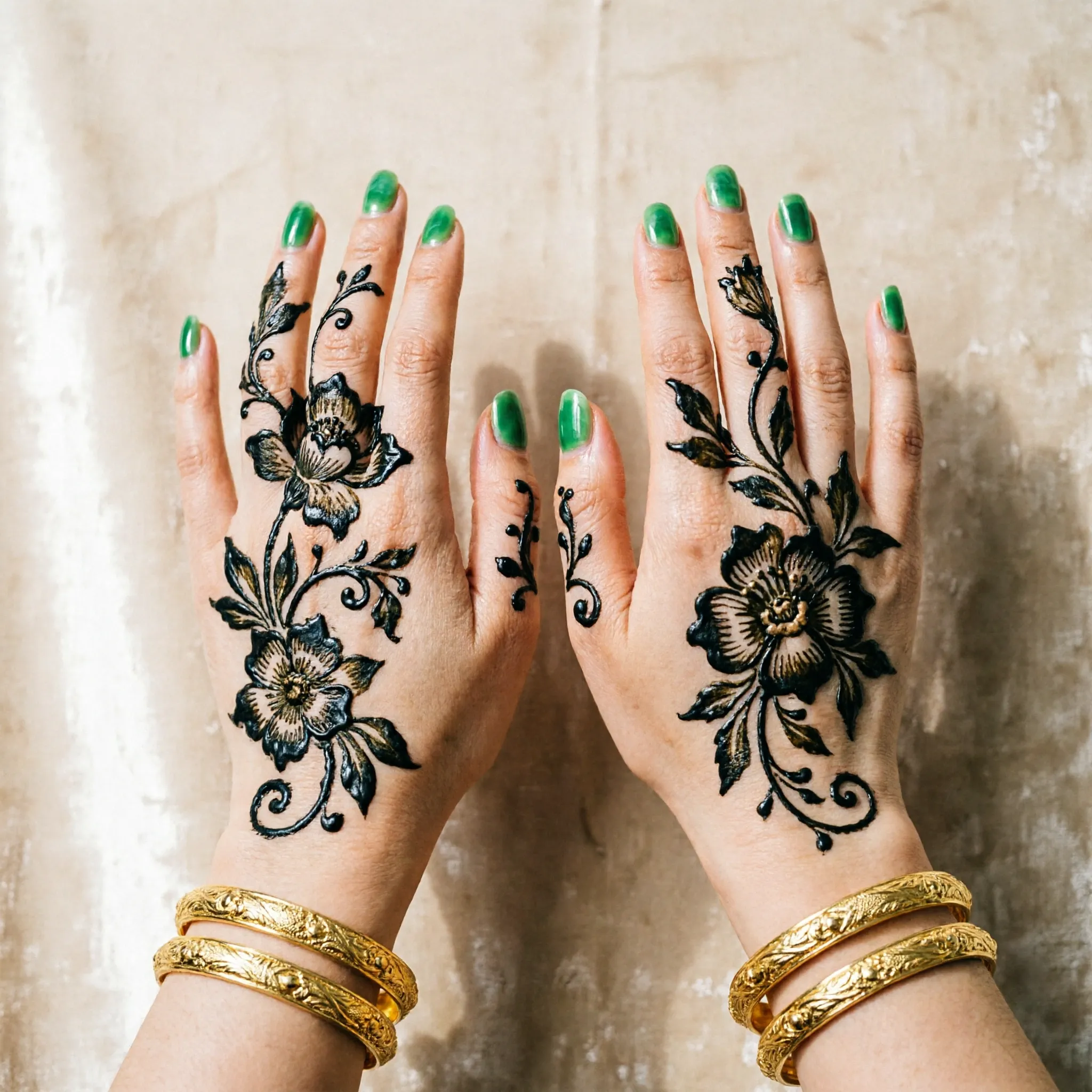 New stylish pattern mehndi design with elegant floral henna artwork