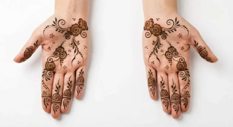 Beautiful floral mehndi design for girls with simple and stylish henna artwork