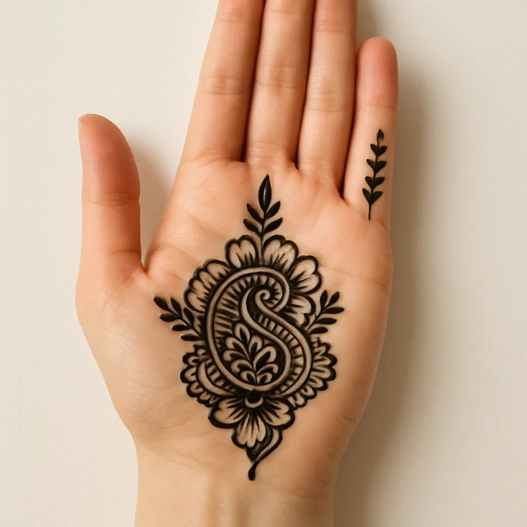 Simple easy floral mehndi design with elegant flower henna patterns